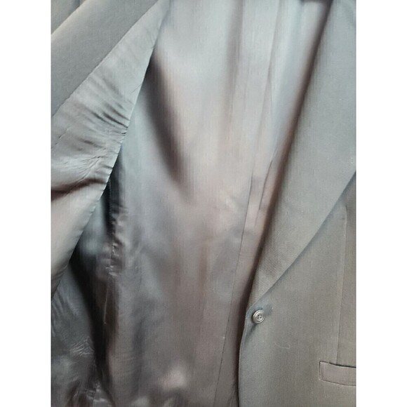 Austin Reed Womens Black Worsted Wool Blazer Sz 12 Lined One Button Some Wear - Picture 4 of 12